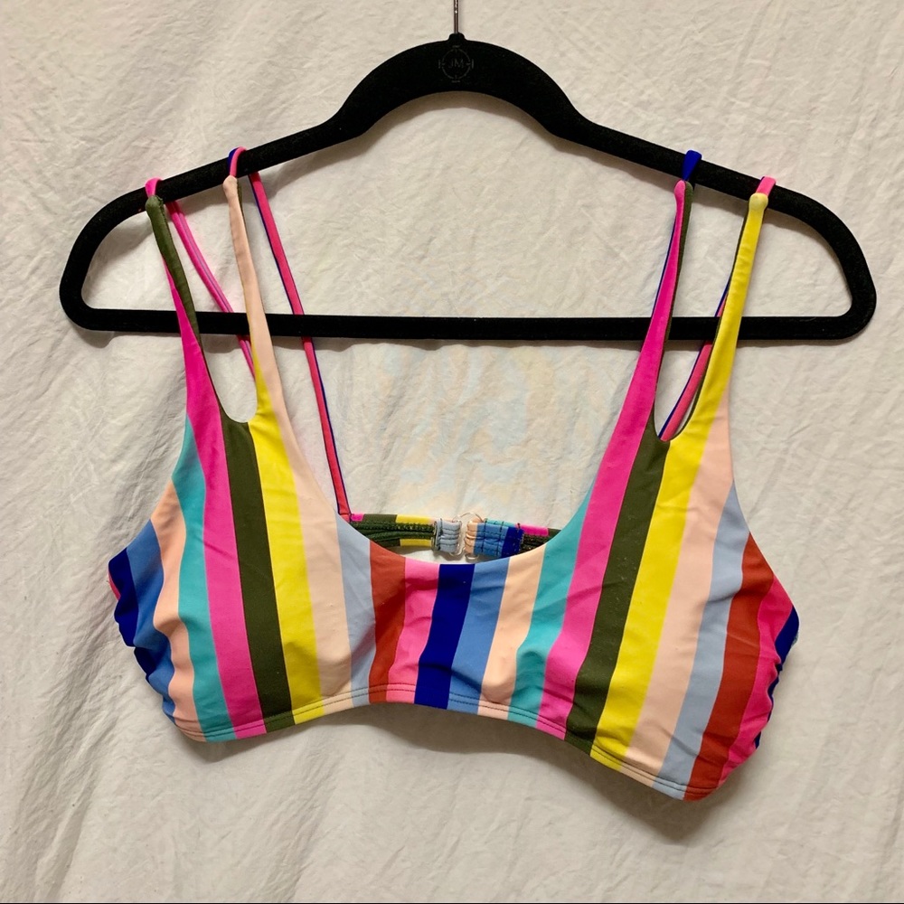 No Boundaries Striped Bikini Top